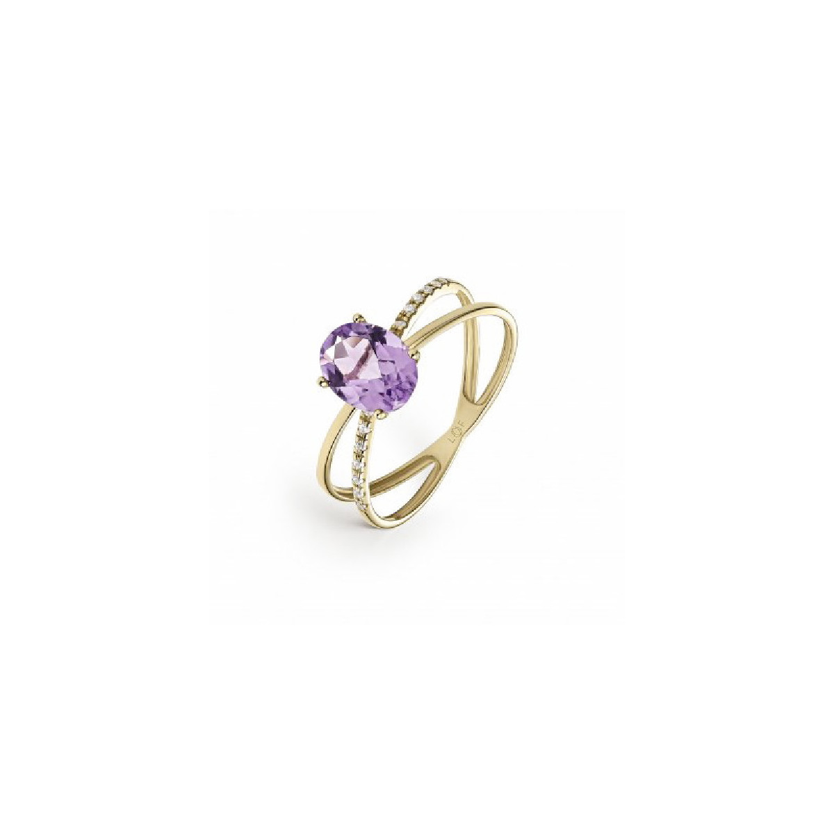 ANILLO LITTA FIORE ORO Y AMATISTA MORADA - LRN-204-008-16