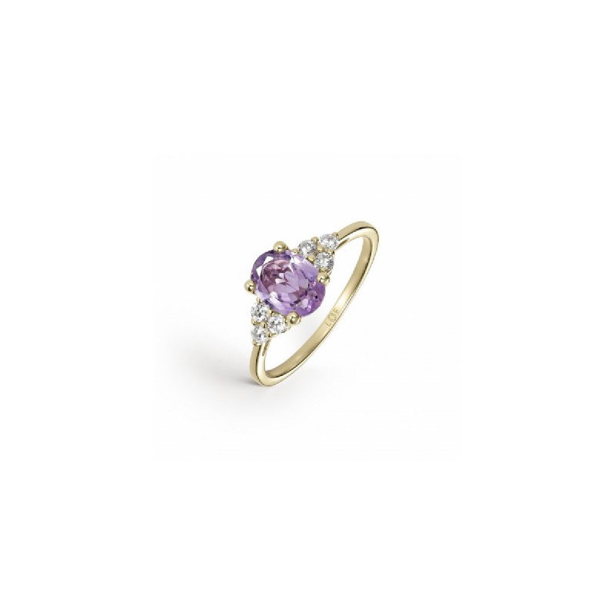 ANILLO LITTA FIORE ORO Y AMATISTA - LRN-204-807-14