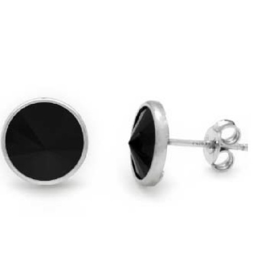 PENDIENTES BOTON CIRCULO NEGRO - A2520-16DT