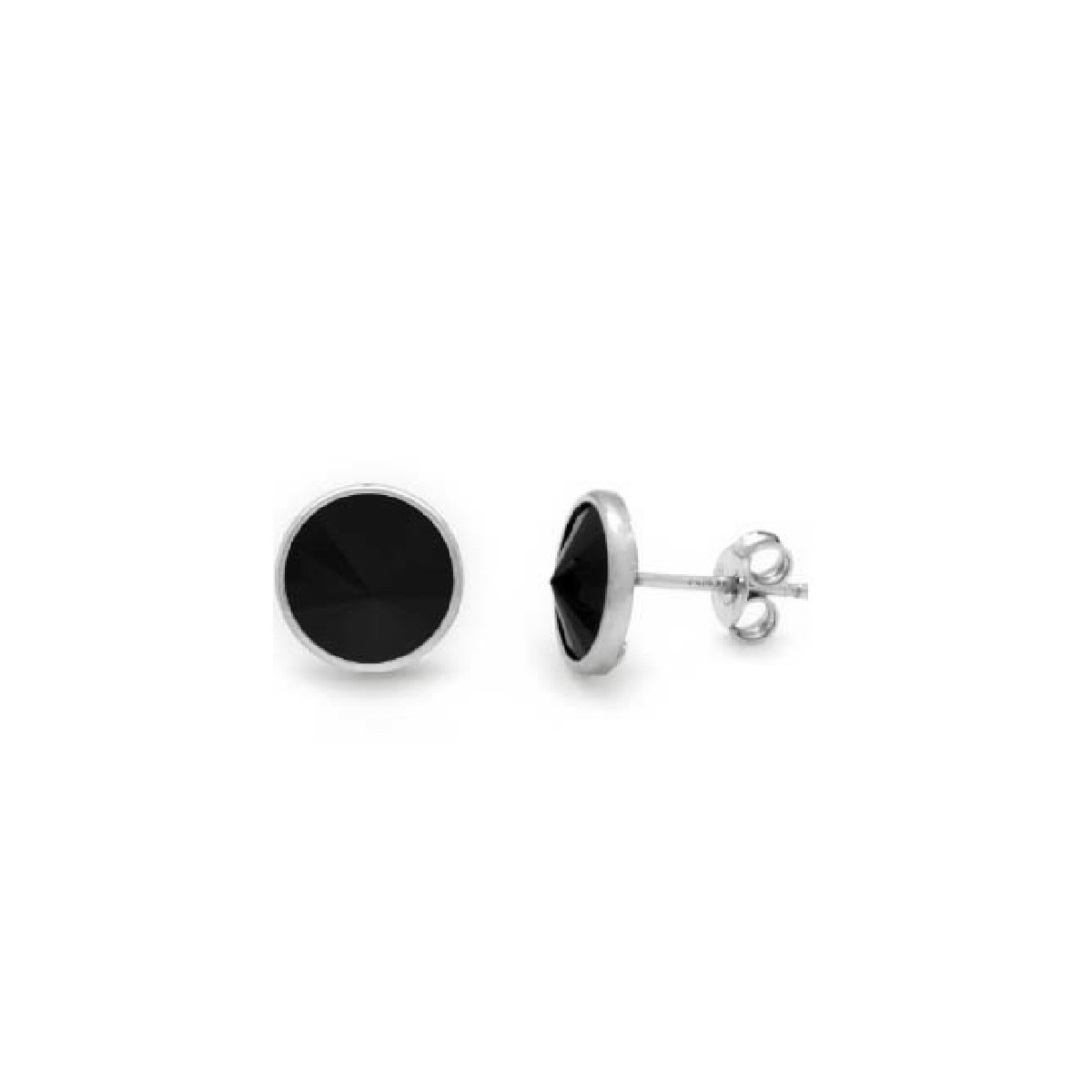 PENDIENTES BOTON CIRCULO NEGRO - A2520-16DT