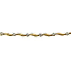 PULSERA ORO MATE BRILLANTES - 7,5