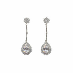 PENDIENTES COMPROMISO ORO BLANCO BRILLO - M-645742B