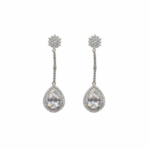 PENDIENTES COMPROMISO ORO BLANCO BRILLO - M-645742B