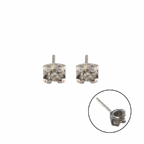 PENDIENTES DE ORO BLANCO CON DIAMANTES - 1515030PB