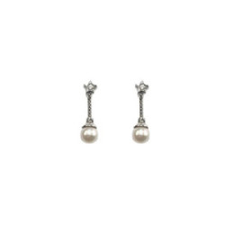 PENDIENTES COMPROMISO ORO BLANCO ESTRELLITA Y PERLA - 933189