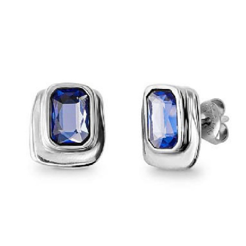 PENDIENTES UNO DE 50 SILVER CRISTAL AZUL - PEN0973AZUMTL0U