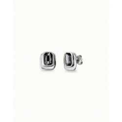 PENDIENTES UNO DE 50 SILVER CRISTAL GRIS - PEN0973GRSMTL0U