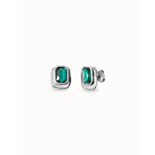 PENDIENTES UNO DE 50 SILVER CRISTAL VERDE - PEN0973VRDMTL0U