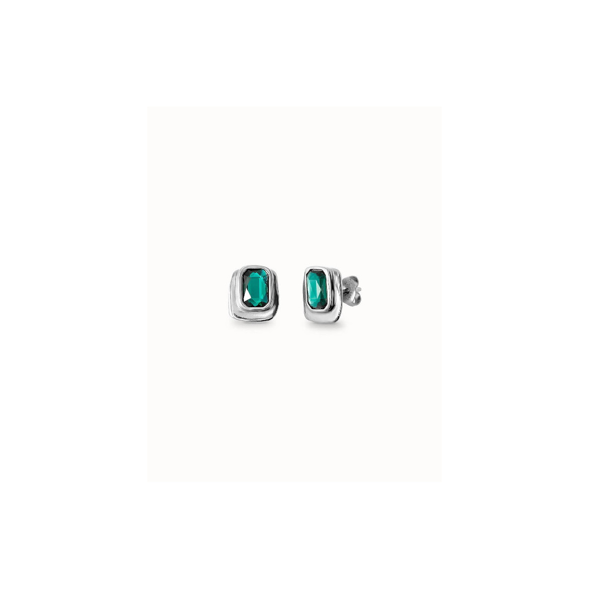 PENDIENTES UNO DE 50 SILVER CRISTAL VERDE - PEN0973VRDMTL0U