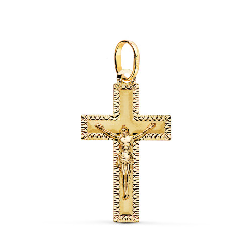 CRUZ DE ORO CRISTO TALLADA ELEGANTE