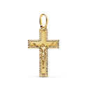 CRUZ DE ORO CRISTO TALLADA ELEGANTE