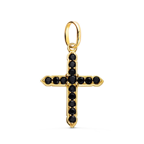 CRUZ DE ORO CIRCONITAS NEGRAS