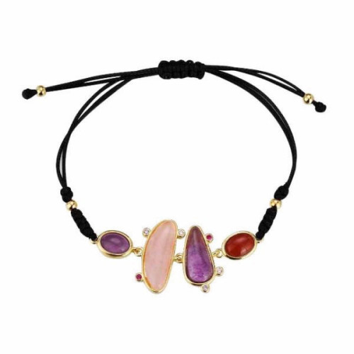 PULSERA PROMOJOYA PIEDRAS CUARZO ROSA FORMAS - 9118479