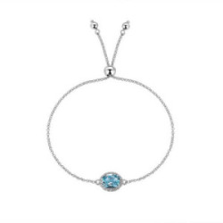 PULSERA PROMOJOYA PLATA AGUA MARINA - 9120999