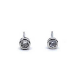 PENDIENTES AURA PLATA CIRCONITA CHATON 3 MM - PPT03088