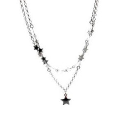 GARGANTILLA AURA PLATA DOBLE ESTRELLAS - PG01673