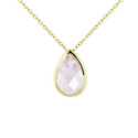 GARGANTILLA DE ORO COLGANTE ROSA FRANCIA OVAL - 2801