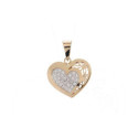 COLGANTE DE ORO CORAZON DOBLE BICOLOR - 219-328-2