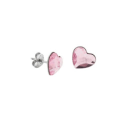 PENDIENTES VICTORIA CRUZ BOTÓN CORAZÓN CUORE ROSA - A0984-81HT